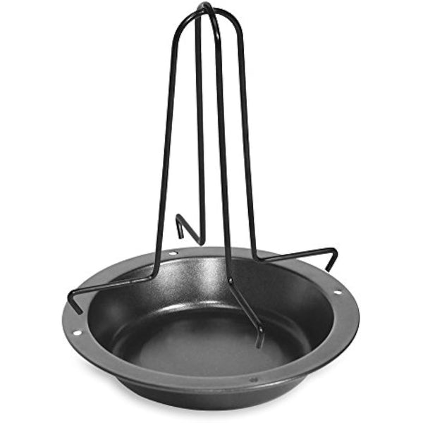 Fackelmann Chicken Roaster, with Bowl, Vertical Holder with Drip Pan, For Oven, Upright Poultry Roaster, 4x18x22cm, Black