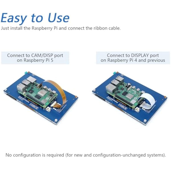 FREENOVE 7 Inch Touchscreen Monitor for Raspberry Pi 5 4 B 3 B+ A+, 800x480 Pixel IPS Display, 5-Point Touch Capacitive Screen, Driver-Free MIPI DSI Port