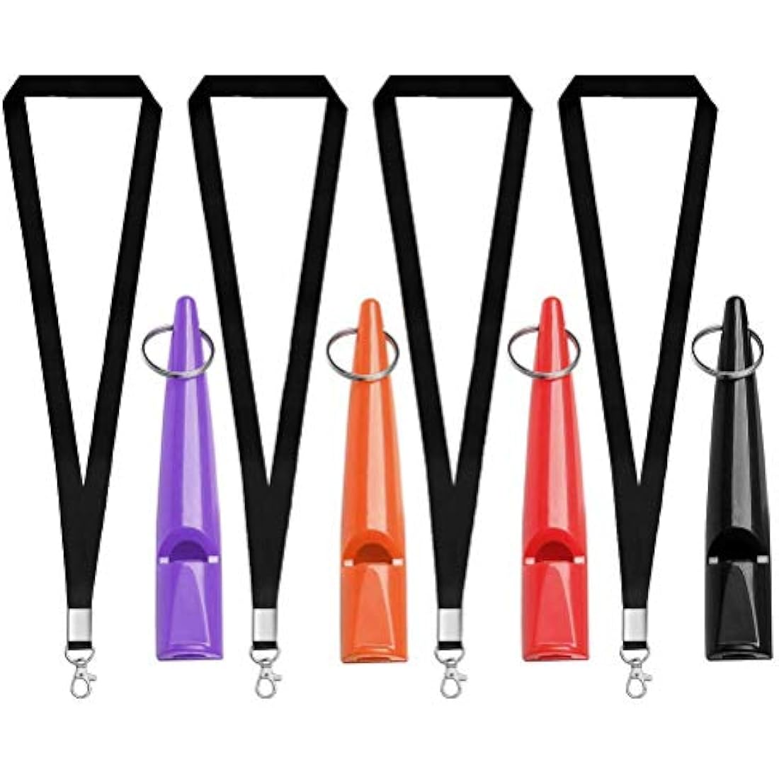 kuou 4 Pcs Professional Dog Whistles, Dog Training Whistle High Pitch Plastic Dog Whistles With Lanyard Keychain for Barking & Recall