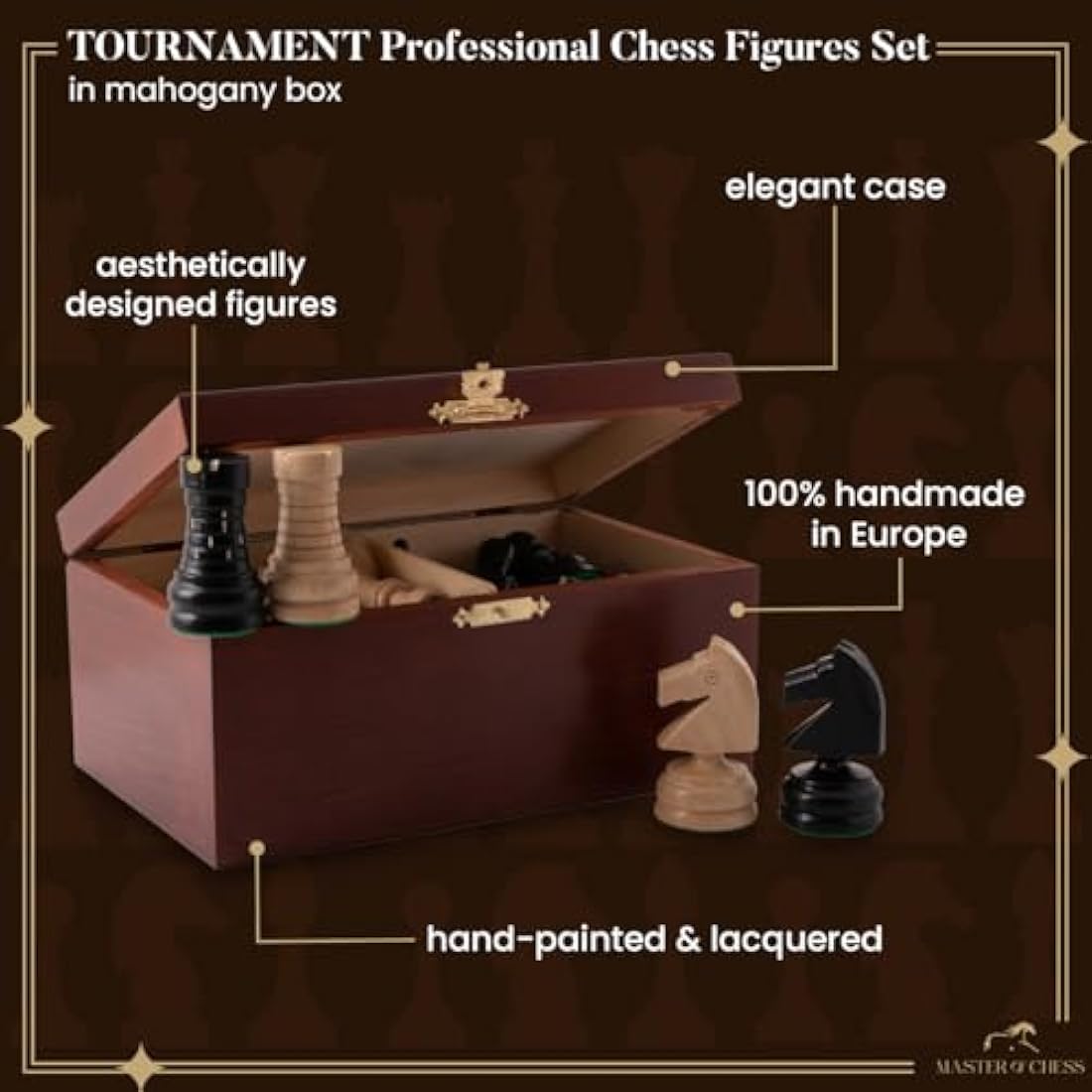 Master of Chess Classic TOURNAMENT Chess Set Wooden Chess Set | Handmade Tournament Chess Set Without Chess Table - Chess Pieces Only