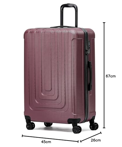 Flight Knight Premium Lightweight Suitcase - Built-in TSA Lock - 8 Spinner Wheels - ABS Hard Shell Check in Highly Durable Luggage - Medium - 67x45x26cm