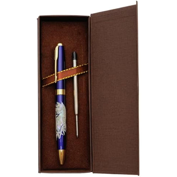 February Mountain Mother of Pearl Ballpoint Pen, Retractable Ballpoint Pens, for Gift, Business, Office, 1.0mm Medium Point Black Ink, Extras Replaceable Metal Refills (Hangul)