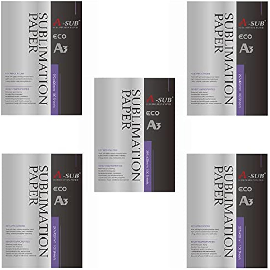 A-SUB Sublimation Paper A3, 297x420mm, 500 Sheets, Compatible with EPSON, SAWGRASS, RICOH, Brother Sublimation Printers