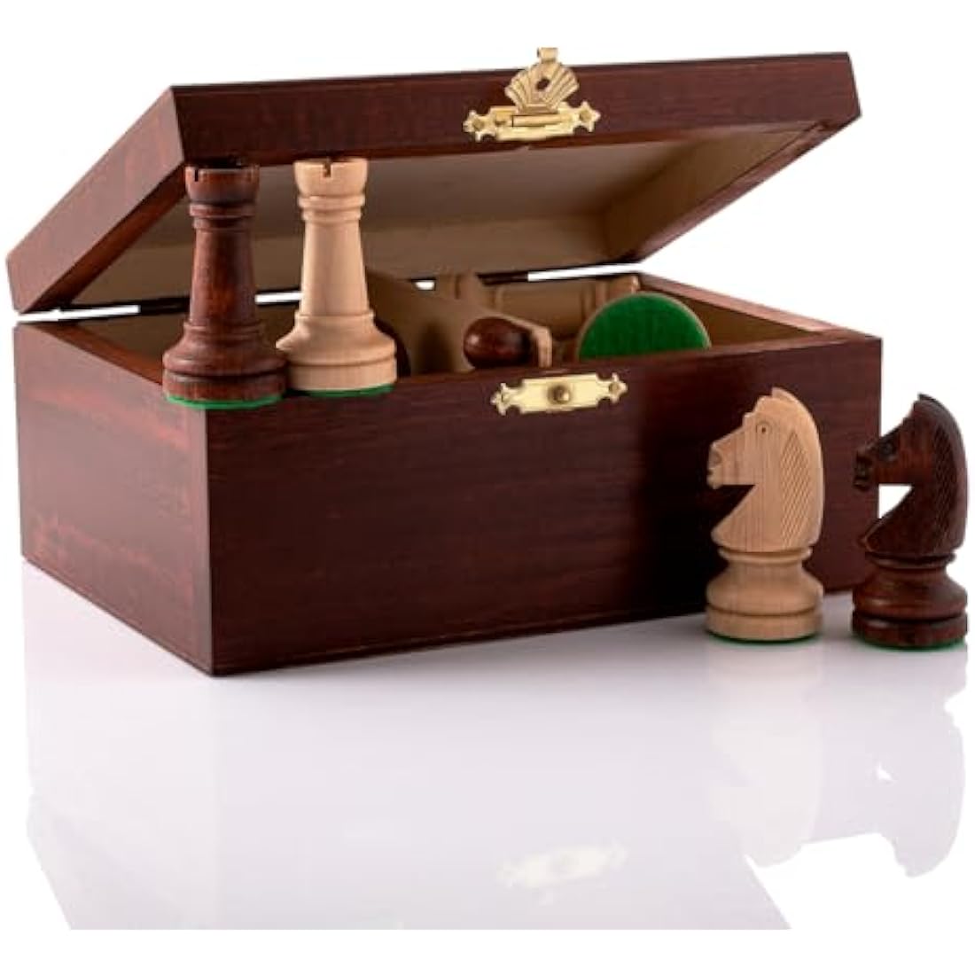 Classic STAUNTON Chess Set NO.4 in Mahogany Box | Master of Chess Wooden Chess Set | Wooden Chess Pieces Only - Handmade Tournament Chess Set Without Chess Table