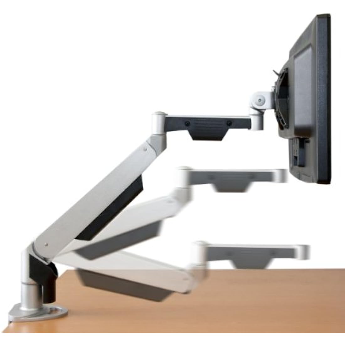 Allcam GSD110 Gas Spring Desk Mount LCD Monitor Stand w/vesa bracket & monitor arm: free up/down & left/right motion