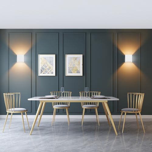 Klighten 2PCS Modern LED Wall Lights Up and Down Wall Lamp Indoor/Outdoor Wall Sconce Lights for Living Room, Bedroom, Hallway, Warm White 3000K,White