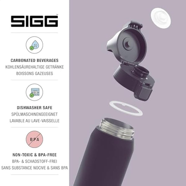 SIGG - Insulated Water Bottle - Shield Therm One - Suitable for Carbonated Beverages - Leakproof - Dishwasher Safe - BPA Free - 90% Recycled Stainless Steel - 0,5L / 0,75L / 1L