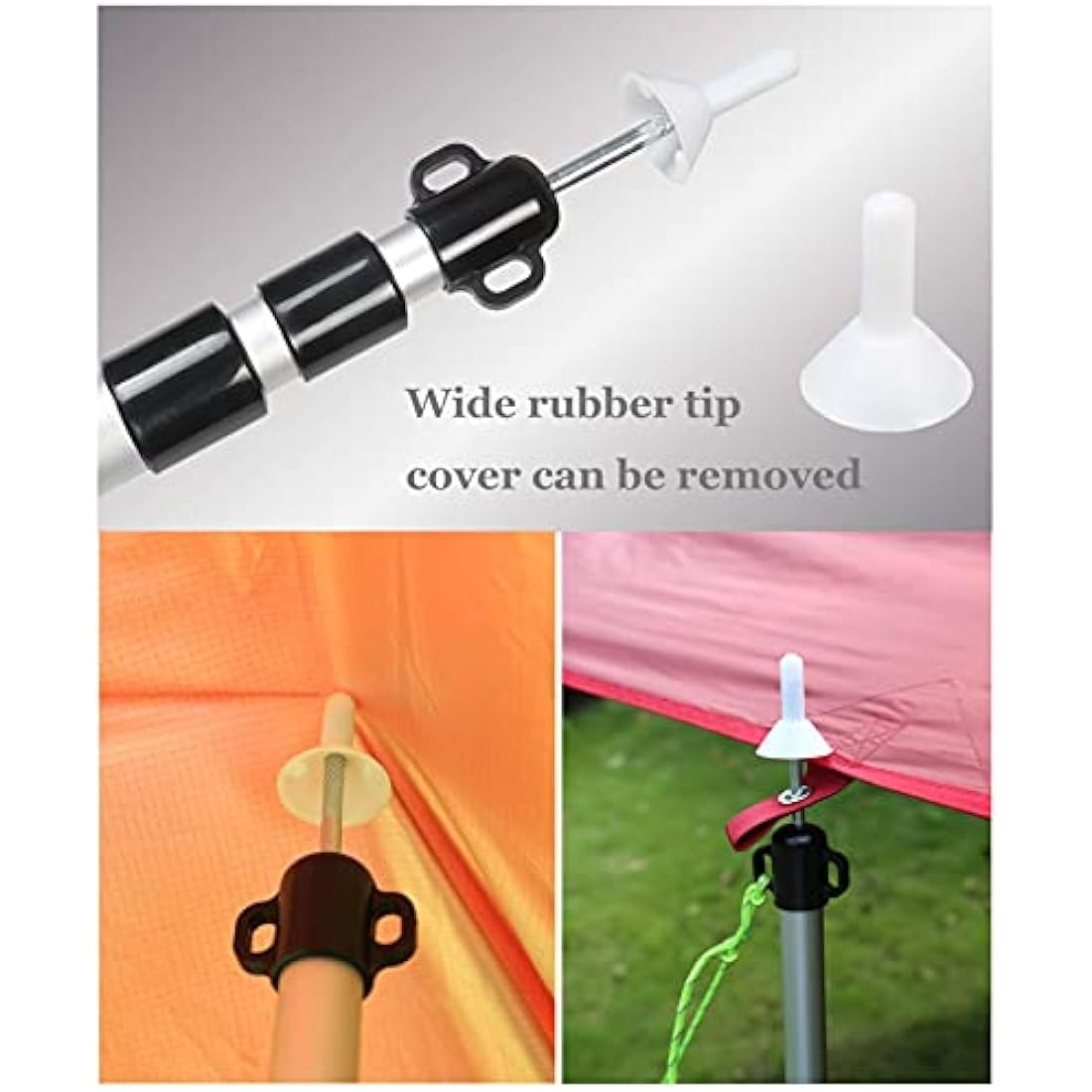 HIKEMAN Tent Poles Camping Poles for Tarp Awning Canopy Porch Sun Sails Tarpaulin Headroom Aluminium Adjustable Telescoping 90-230cm