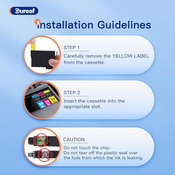 Gureef for 29XL Ink Cartridge Replacement for 29 29 XL Ink Cartridge for Expression Home XP-342 XP-335 XP-235 XP-442 XP-352 XP-247 XP-255 XP-332（9P