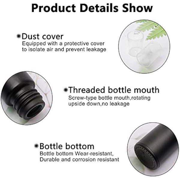 Unxuey 10 pcs 10 ml Pure Black Perfumes Spray Bottles, Glass Empty Dispenser Atomizer Refillable Sample Container for Various Water based Liquids with 10 Funnels+5 Droppers