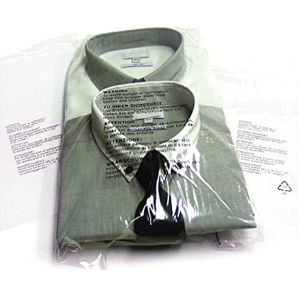 100 Clear Plastic SELF Seal Garment Clothing Bags with Safety Warning RESEALABLE Peel & Seal Polypropylene Clothes T-Shirt Shirt Display Postal Packing Postage Sacks MAILERS SABCO (12" x 16")