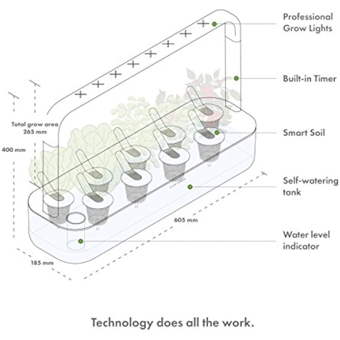Click & Grow Indoor Herb Garden Kit with Grow Light | Easier than Hydroponics Growing System | Smart Garden for Home Kitchen Windowsill | Vegetable & Herb Garden Starter Kit with 9 plant pods, Gray
