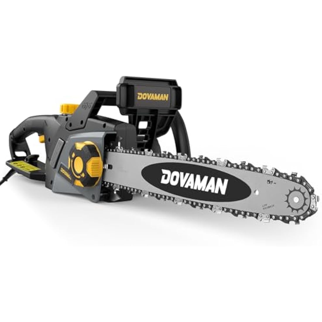 DOVAMAN 2400W Electric Chainsaw, One-Step Tool-Free Tensioning, 16 Inch Oregon Bar and Chain, 15m/s Chain Speed, 6m Power Cable, Auto Chain Lubrication, Powerful Chainsaw with Two Chains - DCS01A