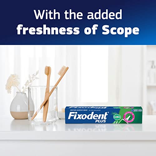 Fixodent Food Seal Plus Scope Denture Adhesive Cream Twin Pack 120ml