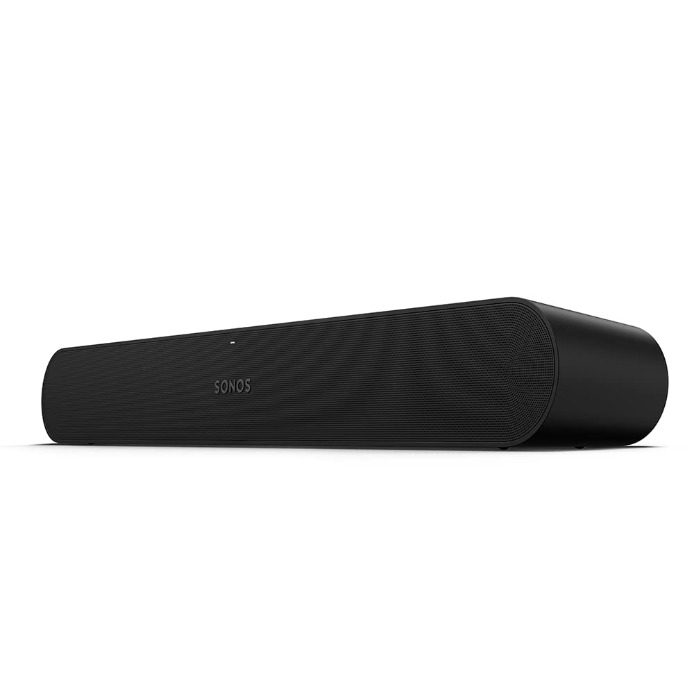 Sonos Ray Soundbar - All-in-one compact and sleek soundbar with Blockbuster sound for movies, gaming and wifi music streaming, compatible App and Apple AirPlay, in black