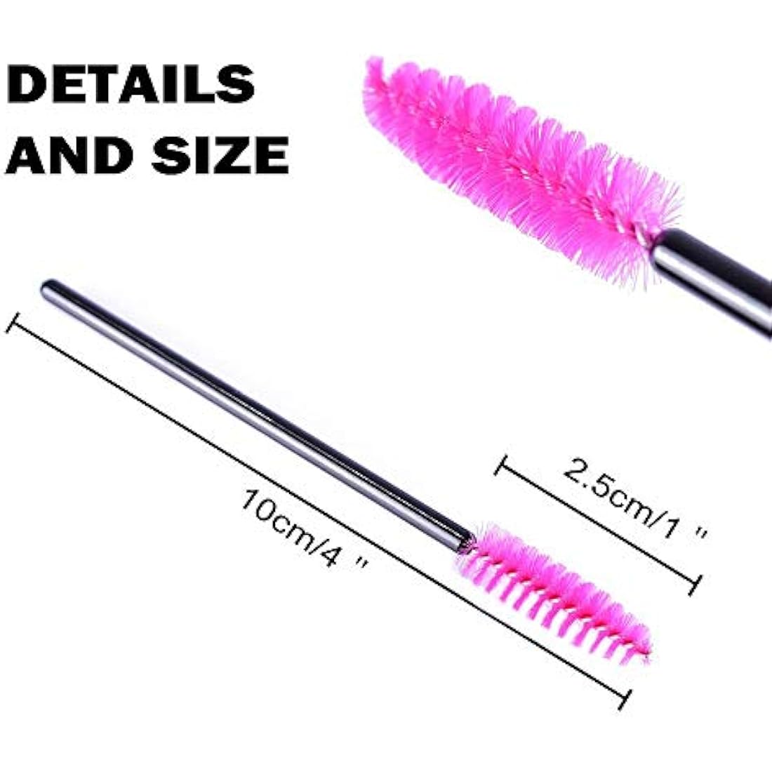 50 PCS Disposable Eyelash Brushes Mascara Wands Eye Lash Eyebrow Applicator Cosmetic Makeup Brush Tool Kits (black-rose)