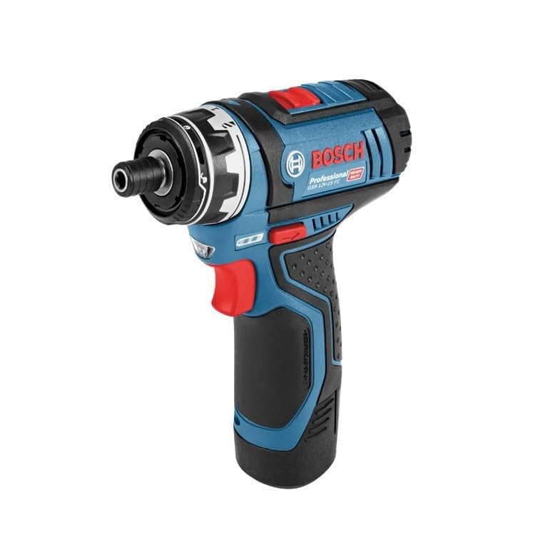 Bosch Professional 12V System Cordless Drill Driver GSR 12V-15 FC (2x battery GBA 12V 2.0Ah, Charger GAL 12V-40, 4x adapter (GFA 12-B, GFA 12-X, GFA 12-W, GFA 12-E, L-BOXX 102)