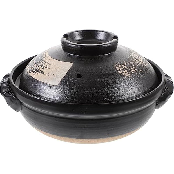 9 * 4Inch Ceramic Hot Pot Earthenware Clay Pot Fondue Pot Earthen Pot Round Stewpot Clay Pots Soup Pot Casserole Cooking Pot for Home