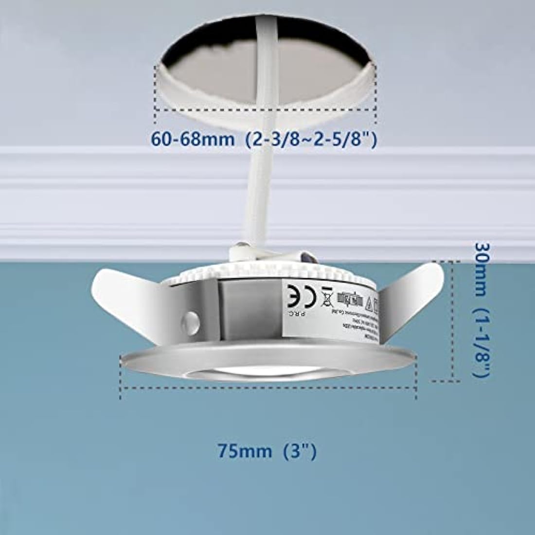 HiBay 10x 5W LED Recessed Spotlights Ceiling Lights IP44 Bathroom Downlights Brushed Chrome Spot Lights Ultra Slim Downlighters Cool White 6000K 240V