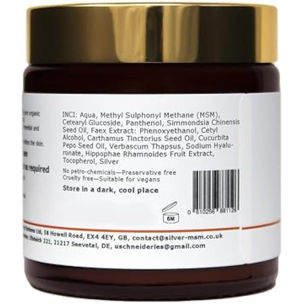 argentum plus - Silver-MSM Regeneration 5in1 Cream 120 ml | All natural non-fragranced moisturizing cream for mature, stressed, and tired skin, with hyaluronic acid and sea buckthorn extract
