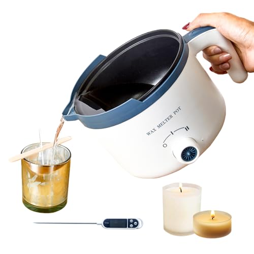 Ksedcon Electric Wax Melter, Candle Wax Melter for Candle Making with Lid, Double Boiler Wax Melting Pot with Pouring Spout (UK Plug)