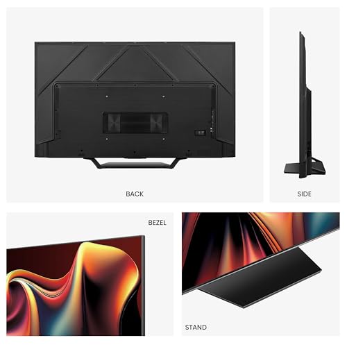 Hisense 55 Inch 4K Mini-LED TV 55U6NQTUK - Quantum Dot Colour, Dolby Vision Atmos, Hi-View Engine, FilmMaker Mode, Vidaa OS with Voice Control, Freely, Youtube, Netflix and Disney+ (2024 Model)