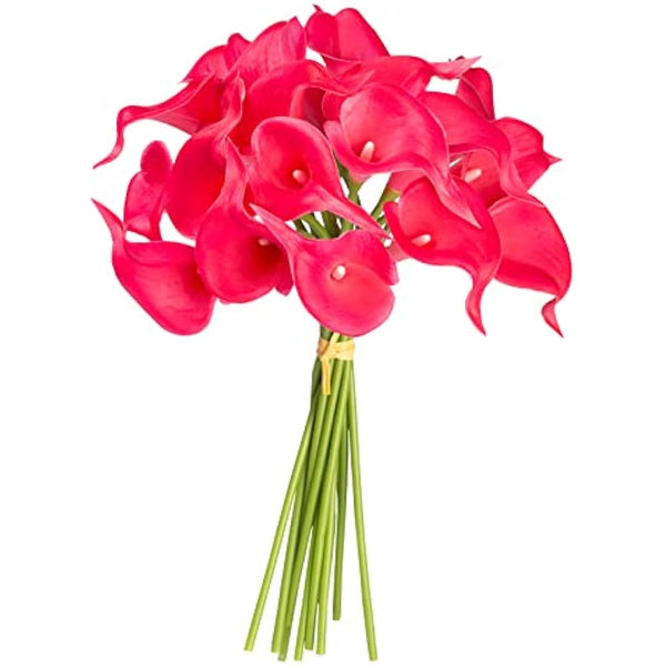 Katomi 10 stems of real touch artificial calla lilies ¡­ (Rosy red)