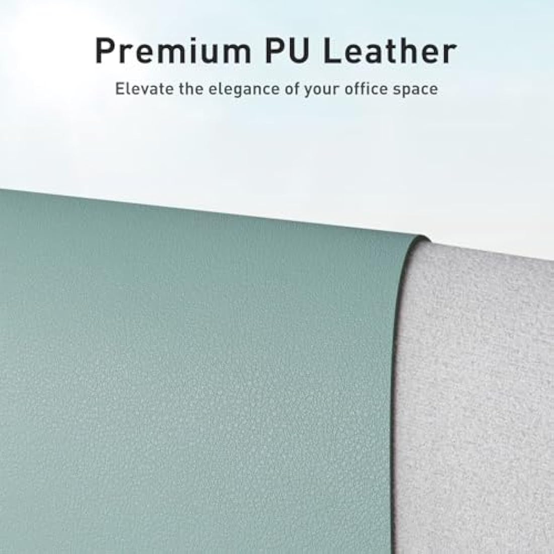 Leather Desk Pad Protector,Mouse Pad,Office Desk Mat,Non-Slip PU Leather Desk Blotter,Laptop Desk Pad,Waterproof Desk Writing Pad for Office and Home (80cm x 40cm, Light Blue)