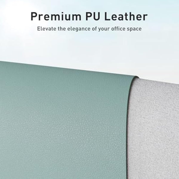 Leather Desk Pad Protector,Mouse Pad,Office Desk Mat,Non-Slip PU Leather Desk Blotter,Laptop Desk Pad,Waterproof Desk Writing Pad for Office and Home (80cm x 40cm, Light Blue)