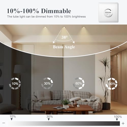 Sweier 6-Pack Dimmable LED Recessed Spotlights GU10 5W IP65 Waterproof - 3000K Warm White, 70mm Cutout, Die-Cast Aluminium Downlights for Bathroom & Living Room