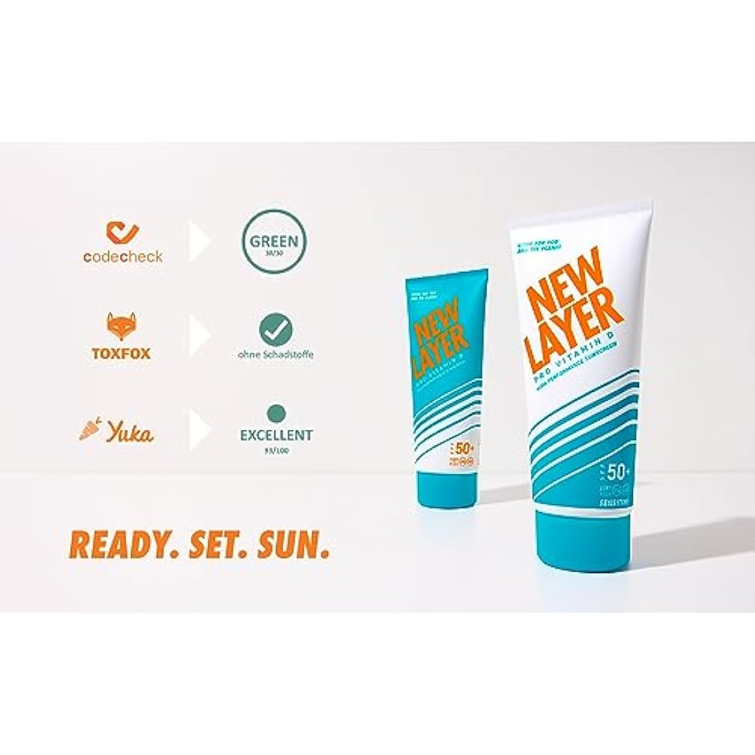 NEW LAYER Sunscreen | SPF 30 | Pro Vitamin D | Fast absorbing | Long lasting | Free of microplastic | Reef-friendly | Free of oxybenzone & octocrylene | Water resistant (200ml)