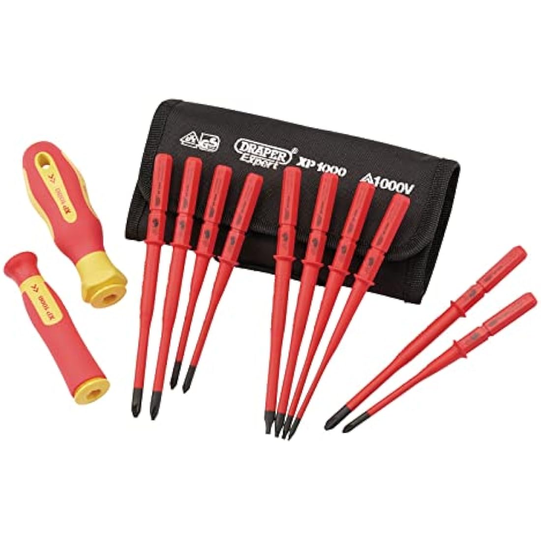 Draper 12 Piece Interchangeable Screwdriver Set | XP1000 Extra Slim | Portable Set with Case | 70867