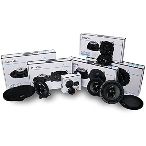 In Phase Car Audio SXT1035 Speaker - 4 Inch (10cm) Round, 200W, 2-Way Coaxial Shallow-Mount Speaker (2 x Speakers)
