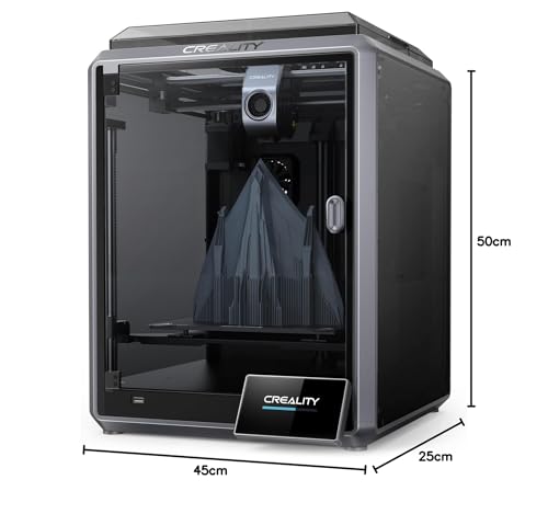 Creality K1C 3D Printer, 600mm/s Fast Speed Clog-Free Extruder Auto Leveling 3D Printers with AI Camera for 300°C Printing,Switchable Silent Mode Reliable Carbon Fiber 3D Printing 220*220*250mm(Black)