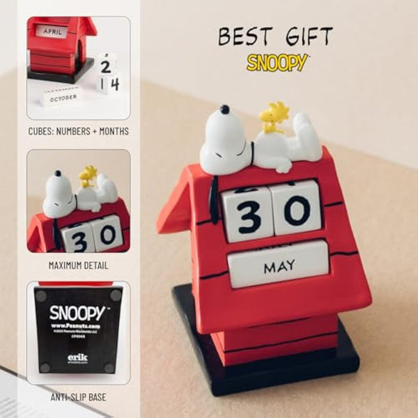 Grupo Erik Perpetual Calendar - Snoopy Merchandise | Desk Calendar, Home Office Desk Accessories, Home Decor Accessories | Peanuts Snoopy Gifts For Dog Lovers