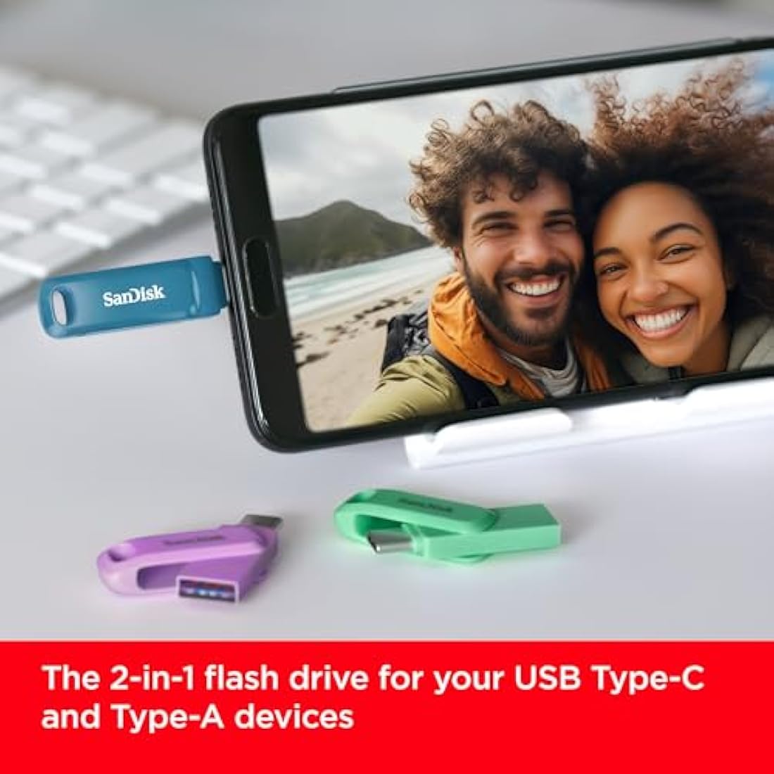 SanDisk Ultra Dual Drive Go USB Type-C Flash Drive 256GB (Memory stick up to 400 MB/s, Reversible Type-C & Type-A connectors for Android Smartphone, Tablets and Mac) Black