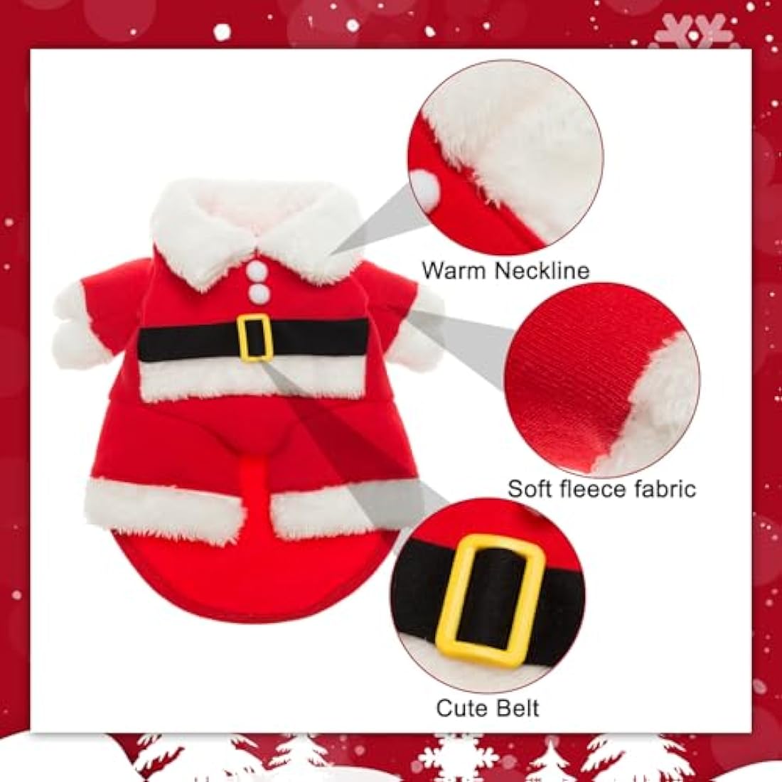 Dog Christmas Costumes with Santa Claus Hat Pet Clothes Suit Xmas Outfits Hoodies for Dogs Puppy Cats Cosplay Holiday Large