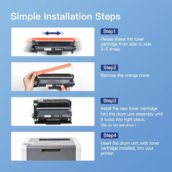 GPC Image TN2510XL TN-2510XL MFC-L2835DW Toner Compatible with Brother TN-2510 XL TN 2510XL 2510 for HL-L2400DW HL-L2400DWE MFC-L2800DW DCP-L2620DW MFC-L2860DWE DCP-L2627DW With chip (2 black)