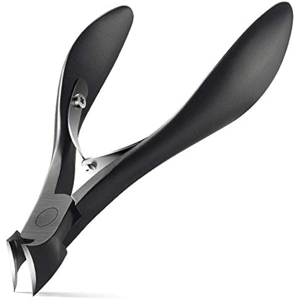 FERYES Toenail Clippers for Thick Nails, Toe Nail Clippers for Ingrown Hard Toe Nail Fingernail - Large Handle Stainless Steel Olecranon Fingernail Clipper, Black