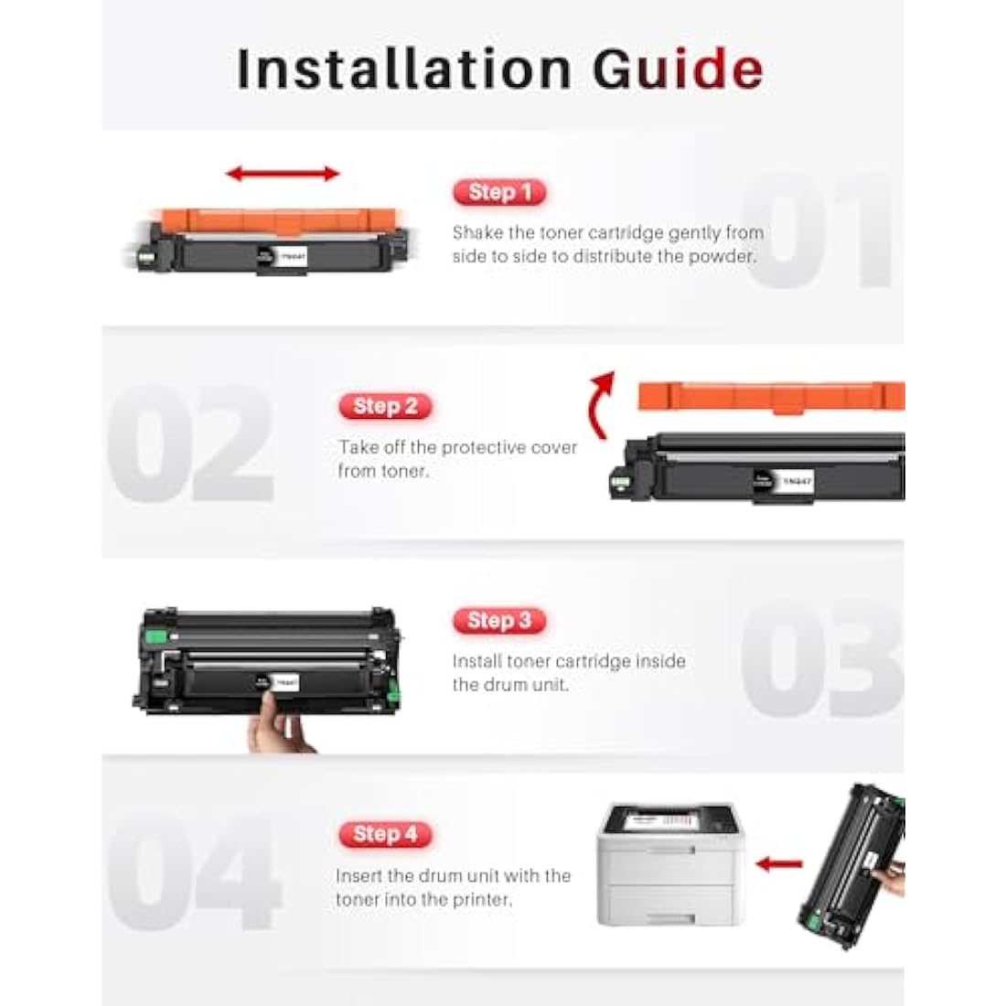Halloya TN247 TN-243 Toner Cartridge for Brother TN243 DCP-L3550CDW DCP-L3510CDW HL-L3210CW HL-L3230CDW MFC-L3710CDW MFC-L37510CW Ink Cartridges ( 5 Pack)