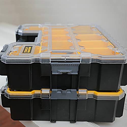 STANLEY FATMAX Waterproof 10-Compartment Deep Professional Tool Organiser, Removable & Stackable Deep Storage Cups with Transparent Lid, for Small Parts and Tools Storage, 1-97-521