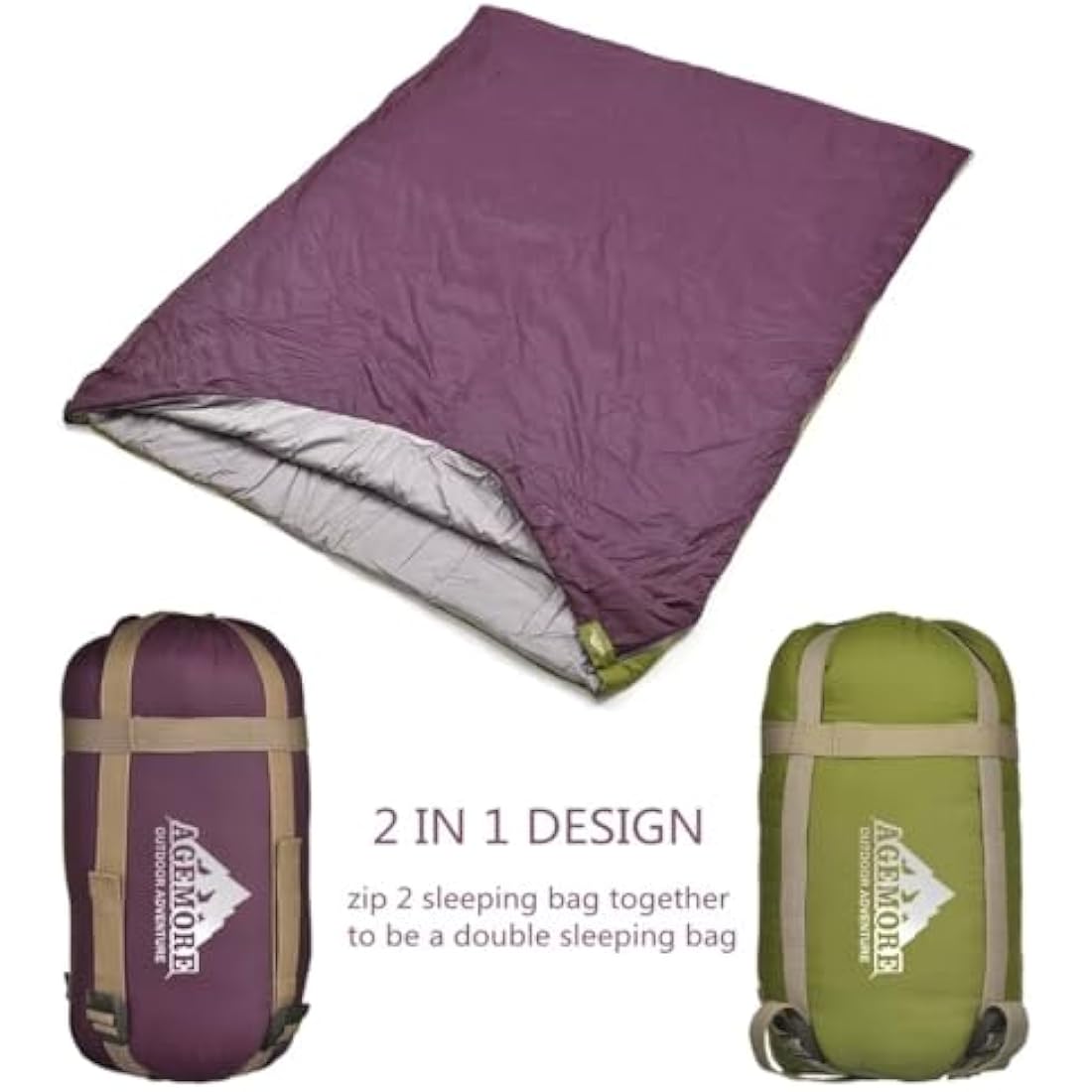 Agemore Ultra-light Warm Weather Rectangular Sleeping Bag, 75" L x 30" W, Lightweight Envelope sleeping bag for Outdoor Camping, Backpacking & Hiking - Fit for Kids, Teens and Adults