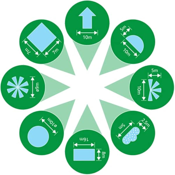 HOZELOCK - Sprinkler Rotating 79 m² : Small-area Base-mounted Spray Sprinkler (ø 10m), Ideal for Small Gardens: 8 Spray Patterns [2515P0000]