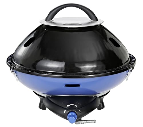 Campingaz Party Grill 400 CV, Camping Stove and Grill, All-in-One Portable Camping BBQ, with Griddle, Grid and Pan Support, Lid Doubles as Wok, Blue