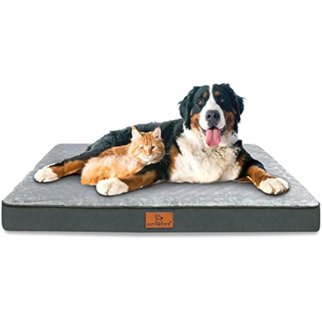 Gzvxuny Orthopedic Dog Bed for Medium, Large and Extra Large Dogs, Dog Bed with Removable Waterproof Cover, Egg Foam and Non-Slip Bottom, Pet Bed Machine Washable, Grey XL(104x74x10cm)