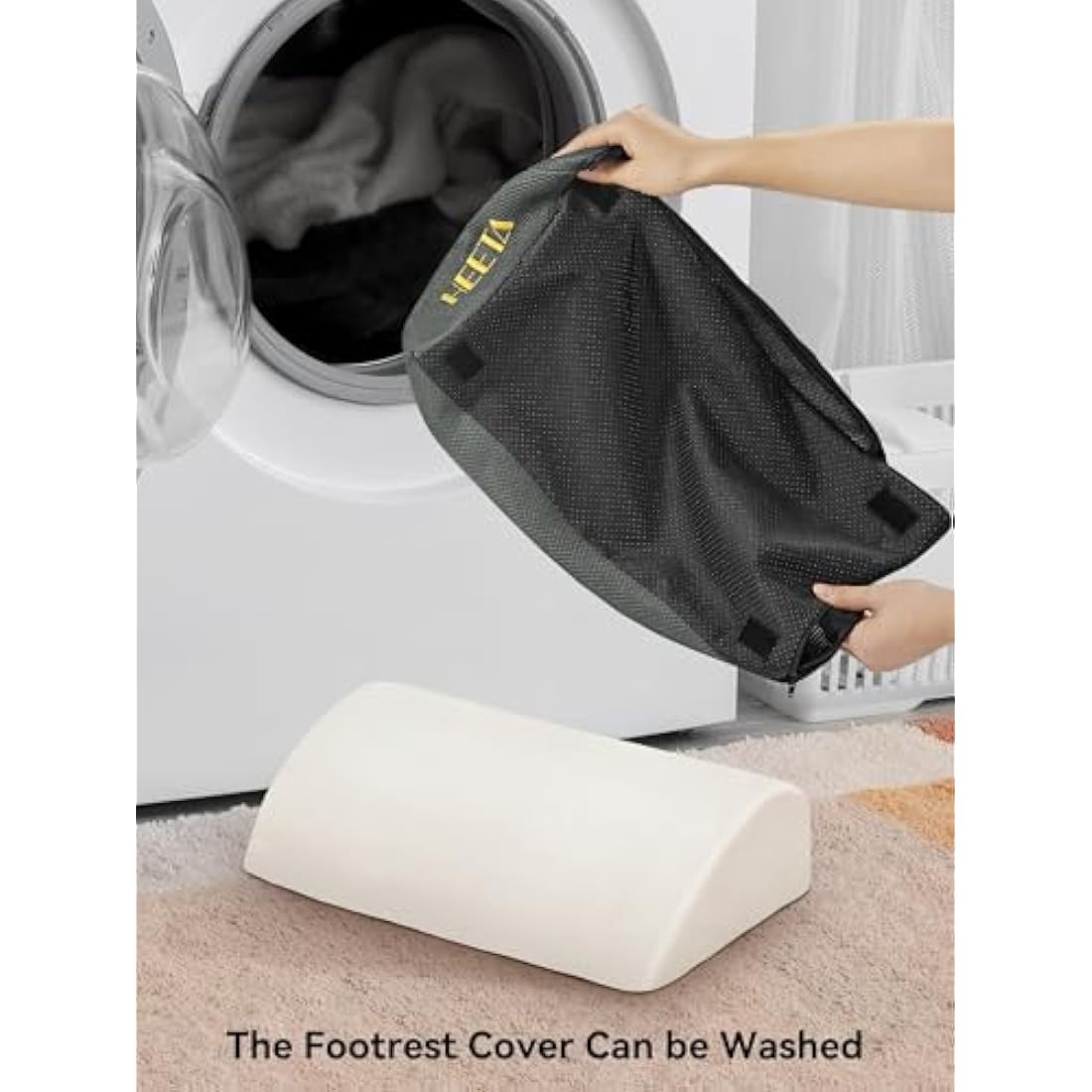 HEETA Desk Foot Rest, Ergonomic Foot Rest Under Desk Adjustable 2 Optional Height Footrest Memory Foam Non-Slip Foot Stool for Home, Office & Gaming (Gery)