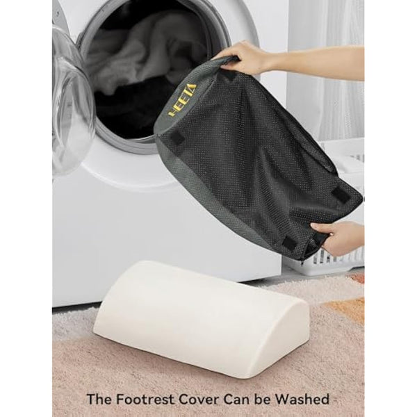 HEETA Desk Foot Rest, Ergonomic Foot Rest Under Desk Adjustable 2 Optional Height Footrest Memory Foam Non-Slip Foot Stool for Home, Office & Gaming (Gery)