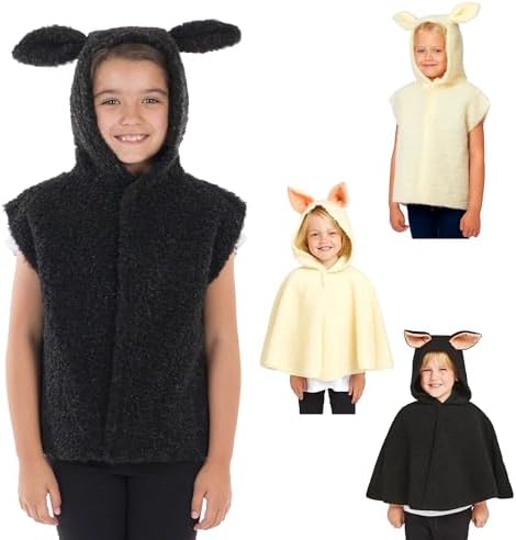 Charlie Crow Lamb/Sheep costume for kids | Two colours avaliable | Tabard or Cape | 3-8 Years.