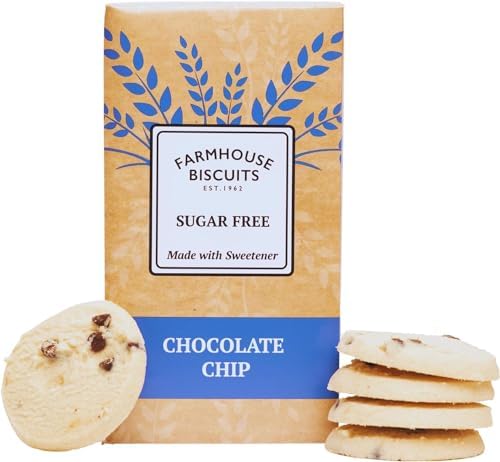 Farmhouse Sugar Free Luxury Cookies Selection - Viennese Shorties, Oat Crunch Cookies, Ginger Cookies & Choc Chip Cookies 150g Each