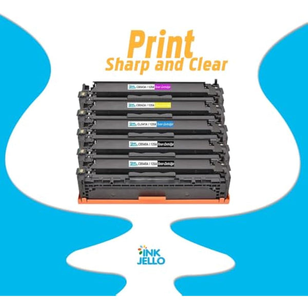 InkJello Compatible Toner Cartridge Replacement for HP Colour LaserJet CM1312 CM1312n CM1312nfi CP1215 CP1217 CP1510 CP1514n CP1515n CP1518ni (BK/C/Y/M, 5-Pack)